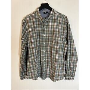Scottevest Shirt Mens XL Plaid Long Sleeve Zip‎ Pockets TEC Travel Multi Color